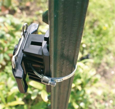 hose clamp on a T-post