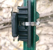 hose clamp on a T-post