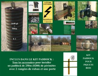 Kit Paddock pour piquets bois  500m/1640ft (#BP500B)